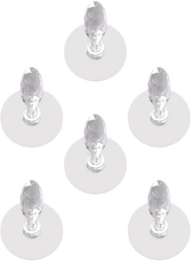 ZIVIK Cabinet Drawer Pull Knobs - Self Adhesive Acrylic Crystal Shaped Pulls Handles Knobs for Wardrobe Kitchen Cupboard Bathroom Dresser Furniture Door Window (Round Pack of 6) - Image 1
